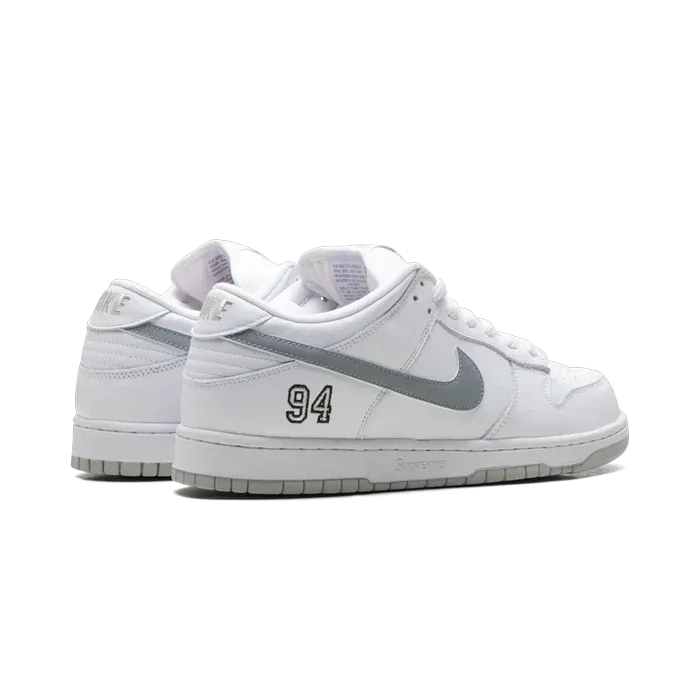 NIKE SB DUNK LOW SUPREME 94 WHITE METALIC SYLVER