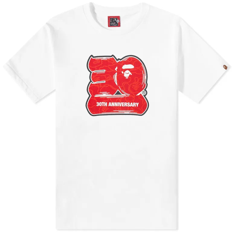 A BATHING APE 30TH ANNIVERSARY T-SHIRT 2 ROJO