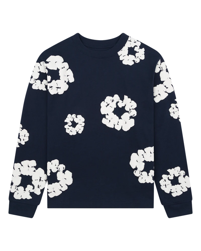 DENIM TEARS LONG SLEEVE COTTON NAVY