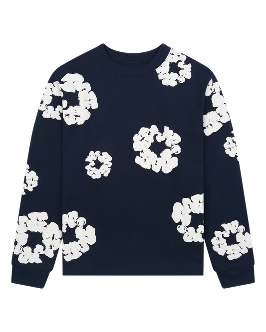 DENIM TEARS LONG SLEEVE COTTON NAVY