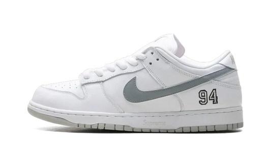 NIKE SB DUNK LOW SUPREME 94 WHITE METALIC SYLVER