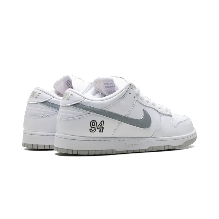 NIKE SB DUNK LOW SUPREME 94 WHITE METALIC SYLVER