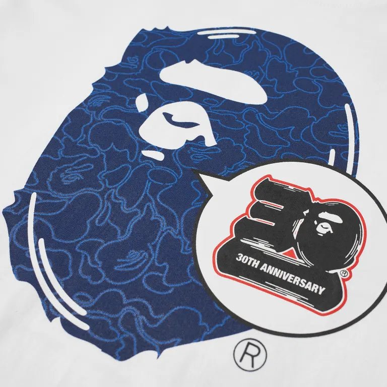 A BATHING APE 30TH ANNIVERSARY APE HEAD T - SHIRT NAVY AZUL - JEFA SNEAKERS MADRIDCAMISETAS