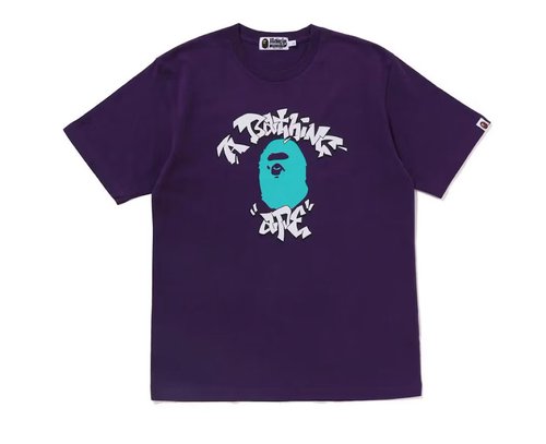 A BATHING APE GRAFFITI COLLEGE PURPLE