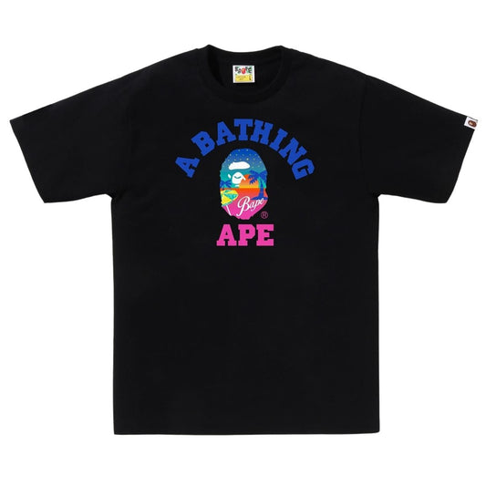 A BATHING APE SUNSET BEACH TEE NEGRA