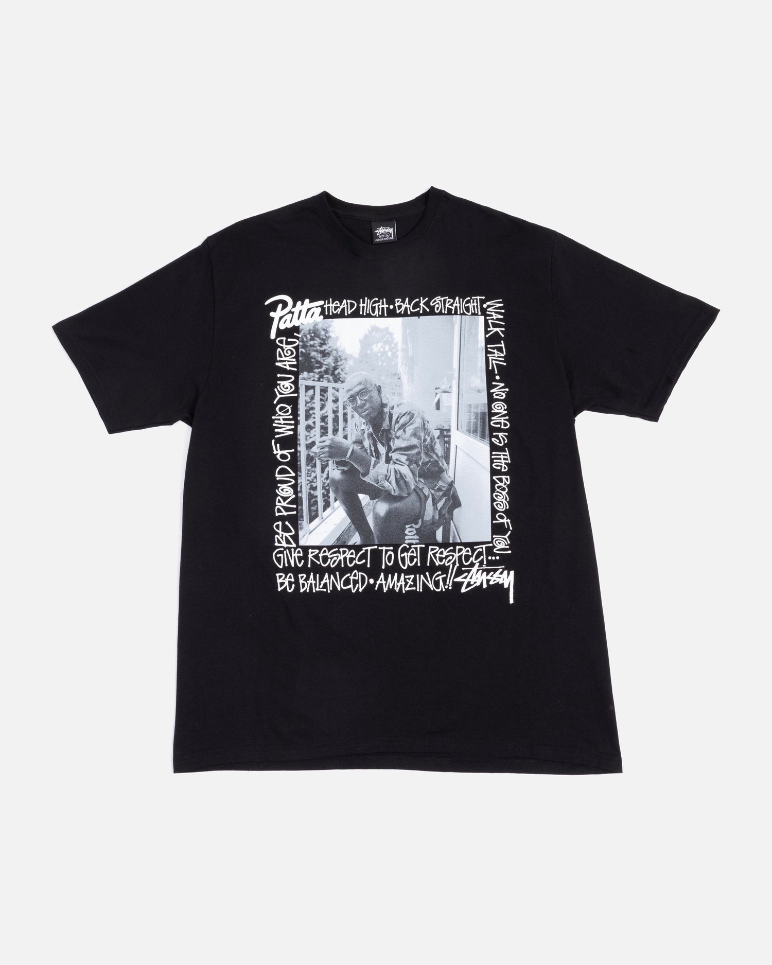 PATTA X STUSSY RESPECT T - SHIRT NEGRA - JEFA SNEAKERS MADRIDCAMISETAS