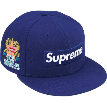 Supreme MLB Teams Los Angeles Box Logo New Era 59Fifty Fitted Cap Dark Royal original